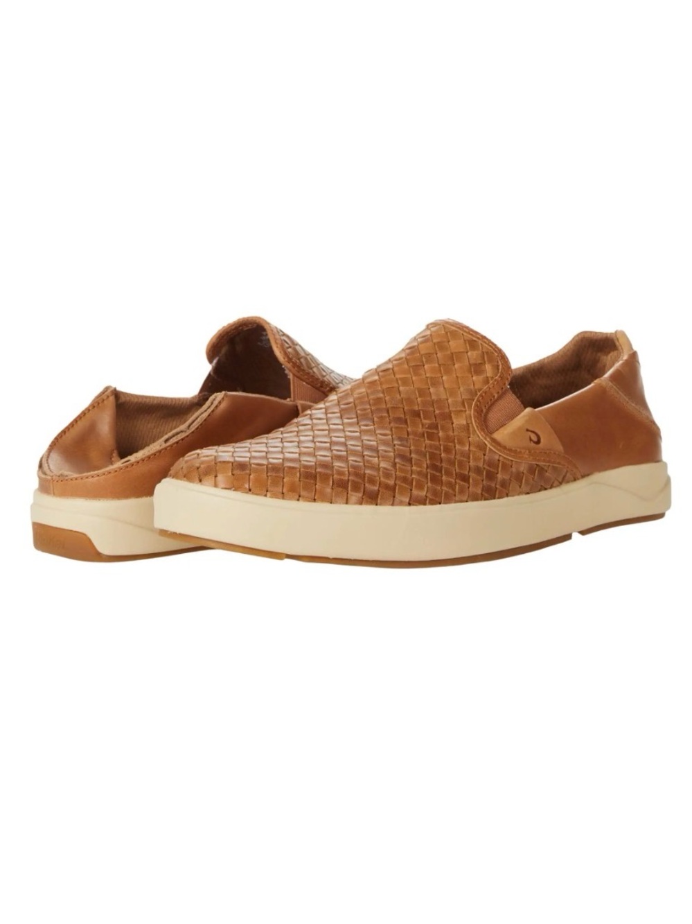 OluKai Men's 9 Hand Woven Slip-On Leather Loafers Comfort Traction Preppy Eco